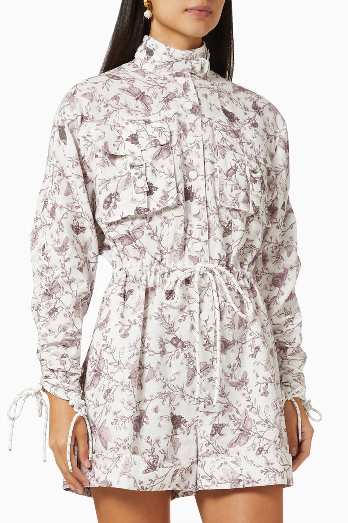 

Utility Playsuit in Linen, Neutral