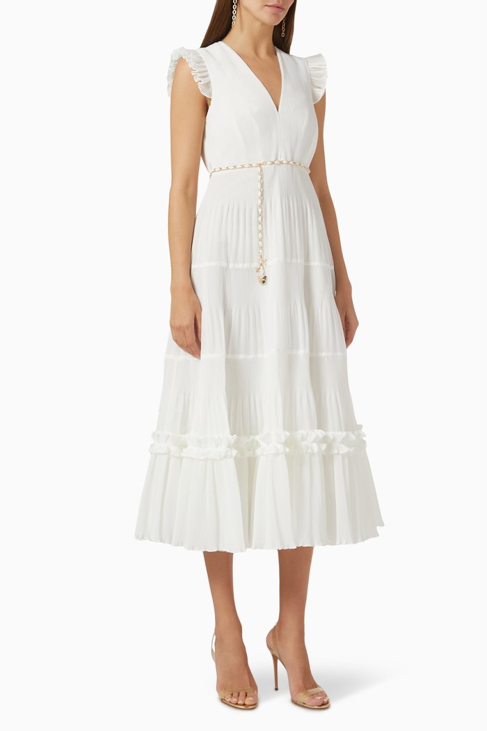 

Pleated Midi Dress, Neutral