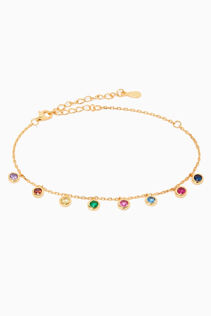 

Anna Bracelet in 18kt Gold Plated Sterling Silver, Multicolour