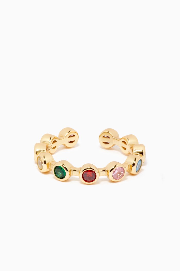 

Anna Open Ring in 18kt Gold Plated Sterling Silver, Multicolour