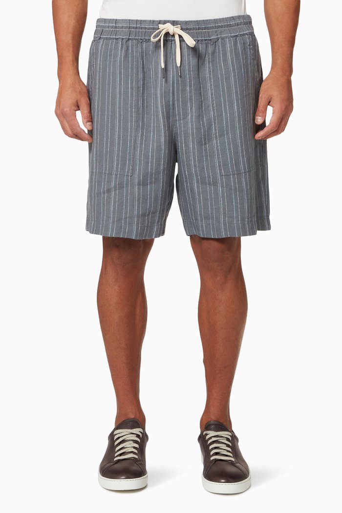 

Uneven Stripe Short in Hemp, Grey