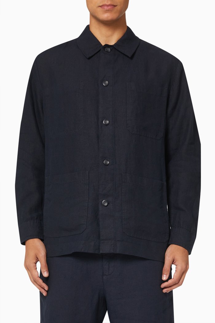

Overshirt in Hemp, Blue