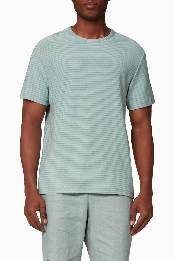 

Plaited Stripe Short Sleeve T-Shirt, Green