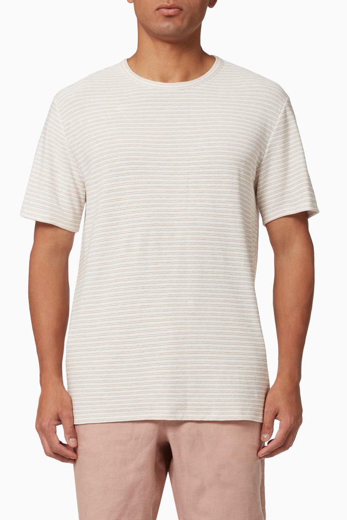 

Plaited Stripe T-shirt in Cotton, Neutral