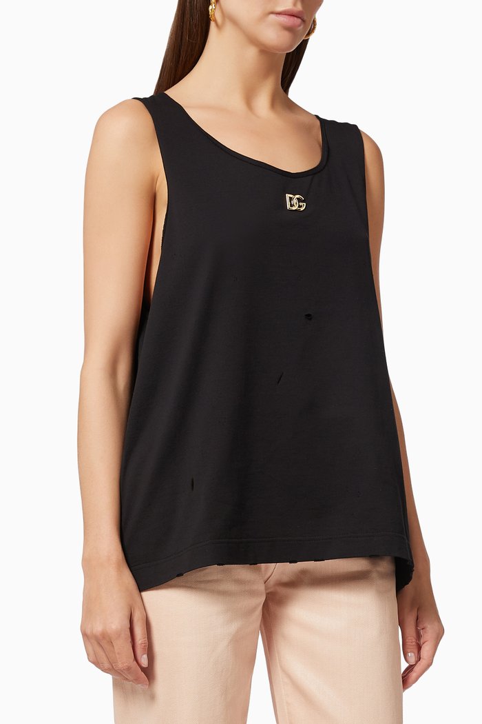 

Liscio Tank Top in Jersey, Black
