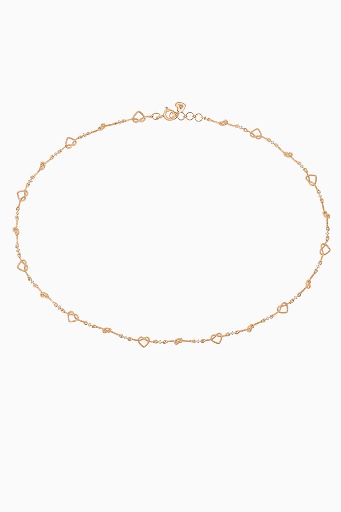 

Mini Alyada Heart Knot Bracelet with Diamonds in 18kt Yellow Gold