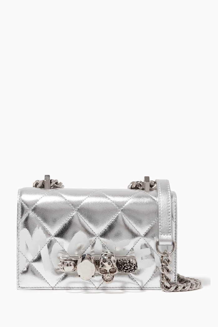 

Mini Jewelled Satchel in Quilted Leather, Black