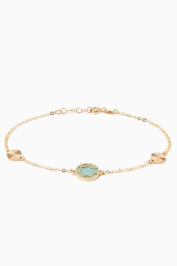 Amelia Roma Mother of Pearl Bracelet in 18kt Yellow Gold