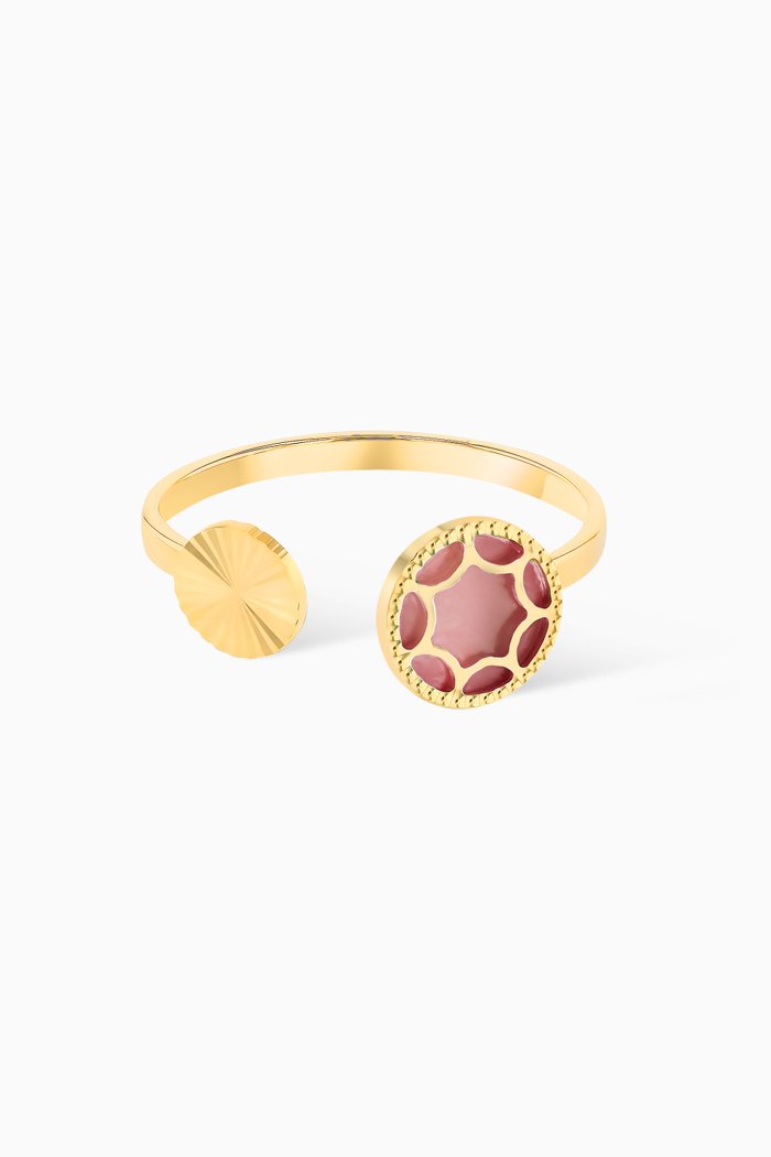 

Amelia Roma Mother of Pearl Open Ring in 18kt Yellow Gold