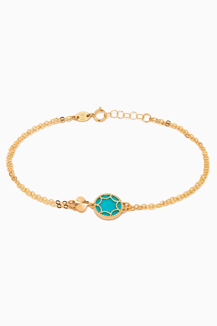 Amelia Roma Mother of Pearl Bracelet in 18kt Yellow Gold