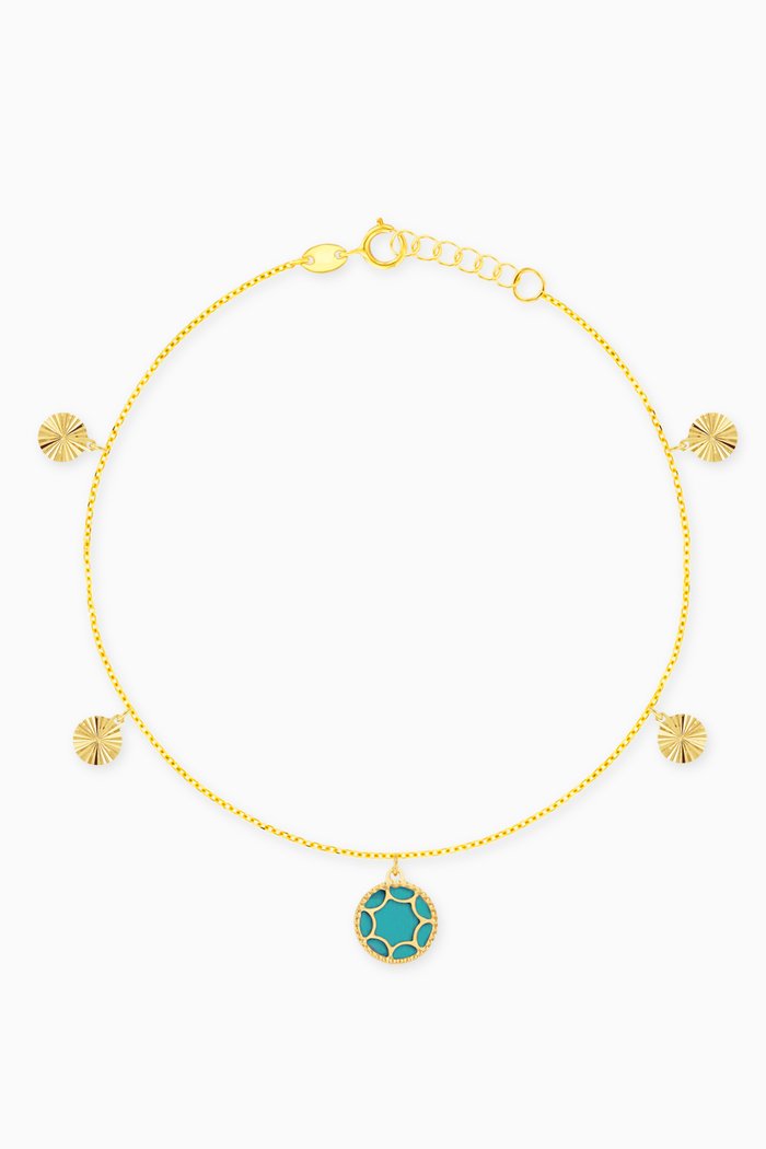 

Amelia Roma Mother of Pearl Anklet in 18kt Yellow Gold