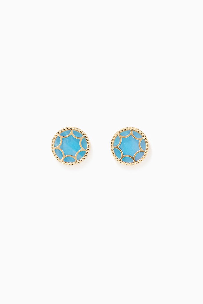 

Amelia Mother of Pearl Stud Earrings in 18kt Yellow Gold