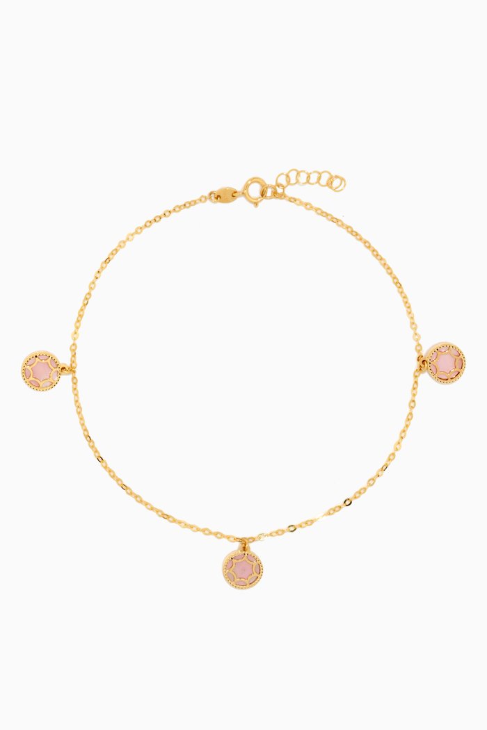 

Amelia Roma Mother of Pearl Anklet in 18kt Yellow Gold