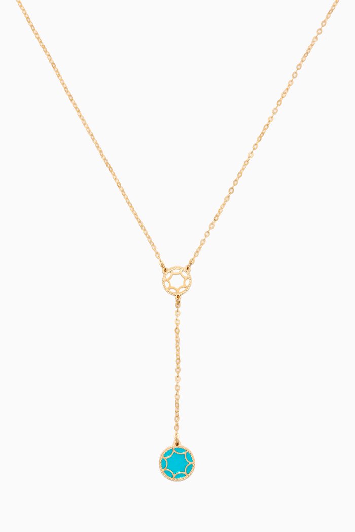 

Amelia Roma Mother of Pearl Lariat Necklace in 18kt Yellow Gold