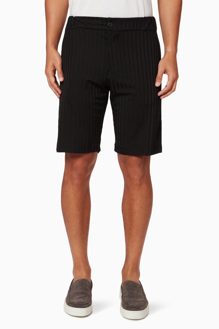 

Anderson Tailored Shorts in Ribbed Jersey, Black