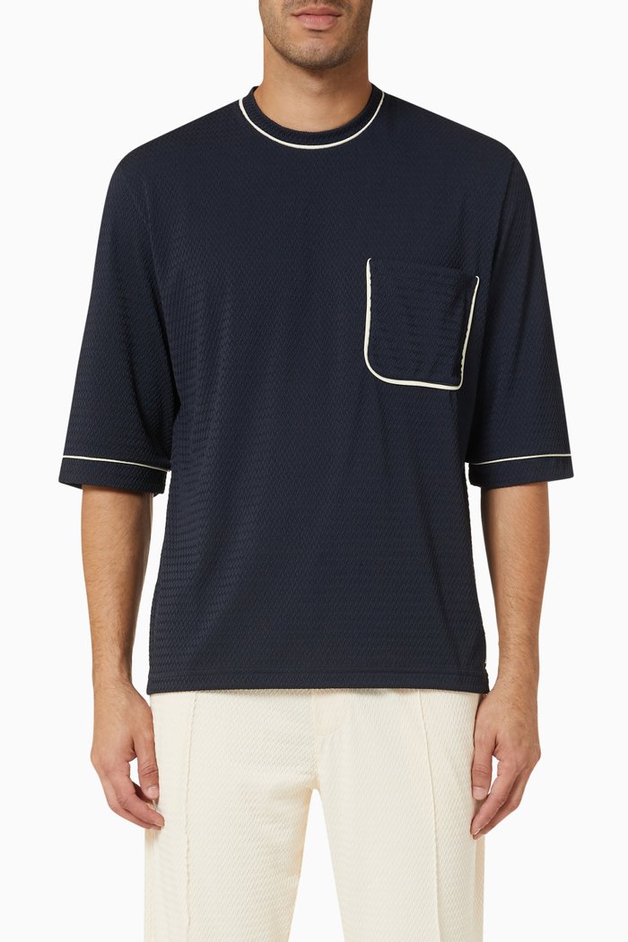 

Marshall Oversized Contrast T-shirt in Nylon, Blue