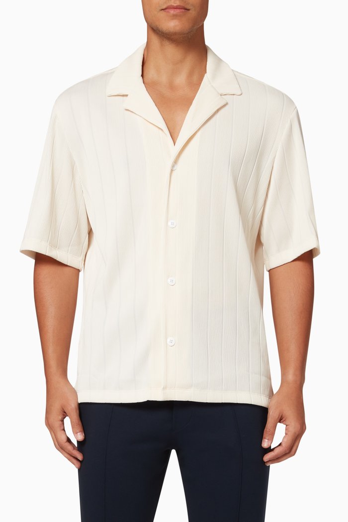 

Tait Shirt in Textured Jersey, White