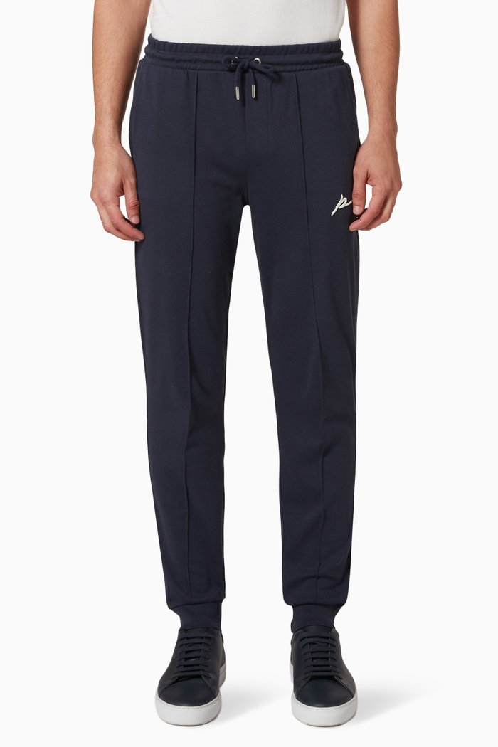 

Signature Core Embroidered Joggers in Jersey, Blue