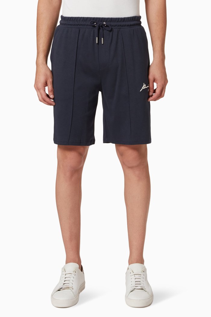 

Signature Core Embroidered Shorts in Jersey, Blue