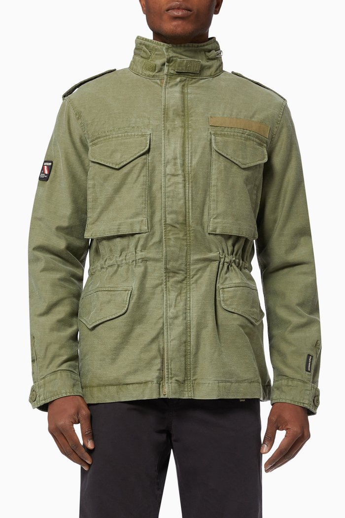 

Hooded Jacket in Cotton, Brown