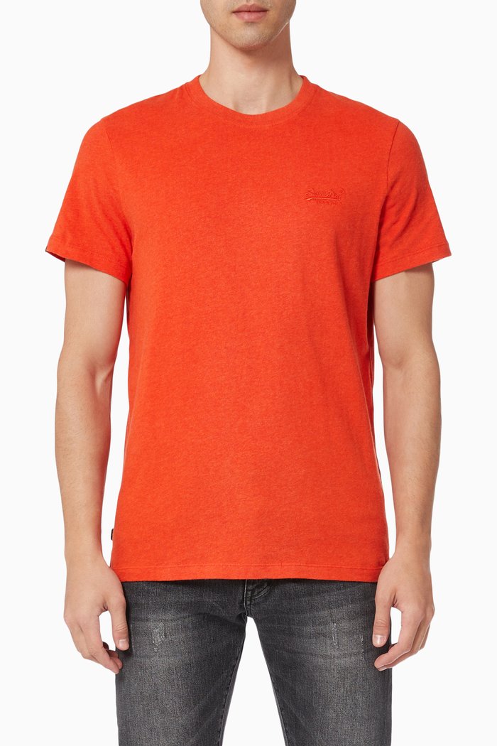 

Vintage Logo Embroidery T-shirt in Cotton Jersey, Orange