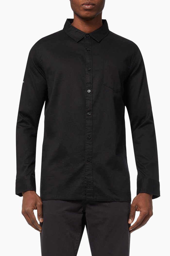 

Logo Overshirt in Cotton, Black