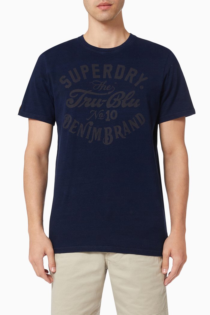 

Sript Style Logo T-shirt in Cotton Jersey, Blue