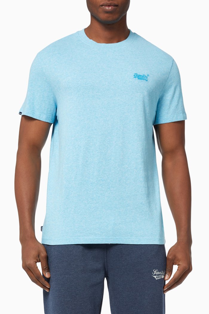 

Vintage Logo Embroidery T-shirt in Cotton Jersey, Blue