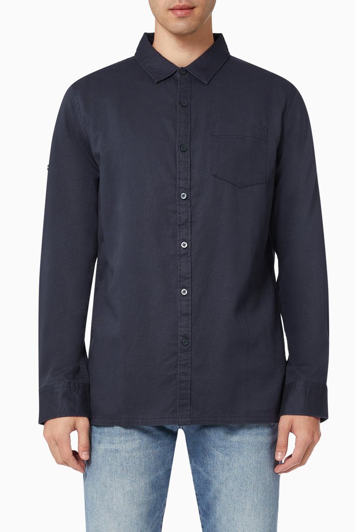

Logo Overshirt in Cotton, Blue