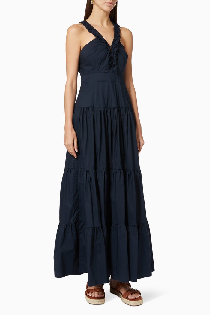 

Stevie Dress in Cotton Poplin, Blue