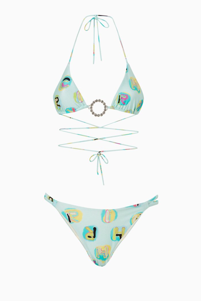 

Embellished Bikini in Lycra, Blue