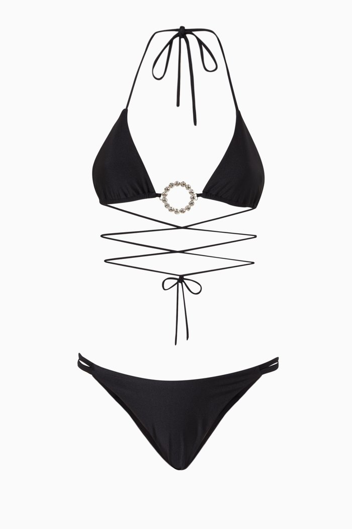 

Embellished Bikini in Lycra, Black