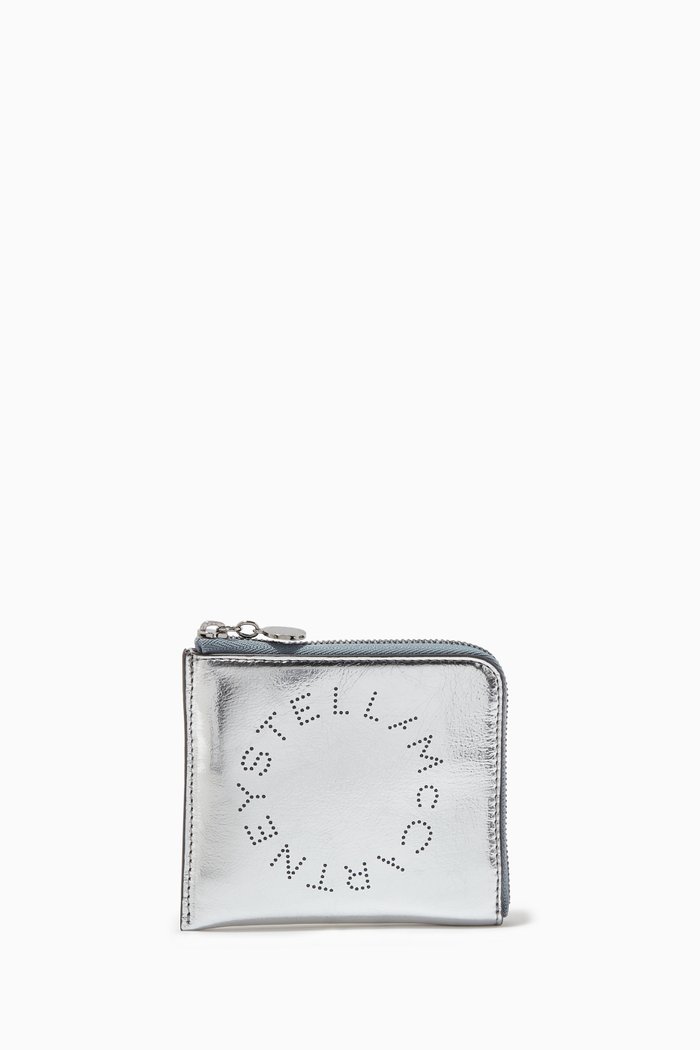 

Stella Logo Cardholder Pouch in Eco Alter Nappa, Silver