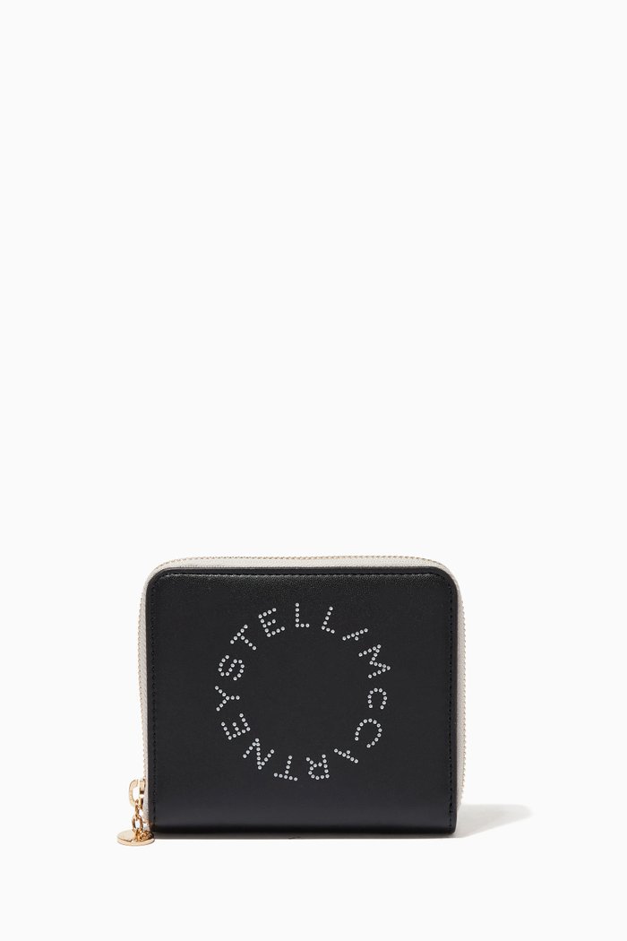 

Stella Logo Zip Wallet in Eco Alter Nappa, Black