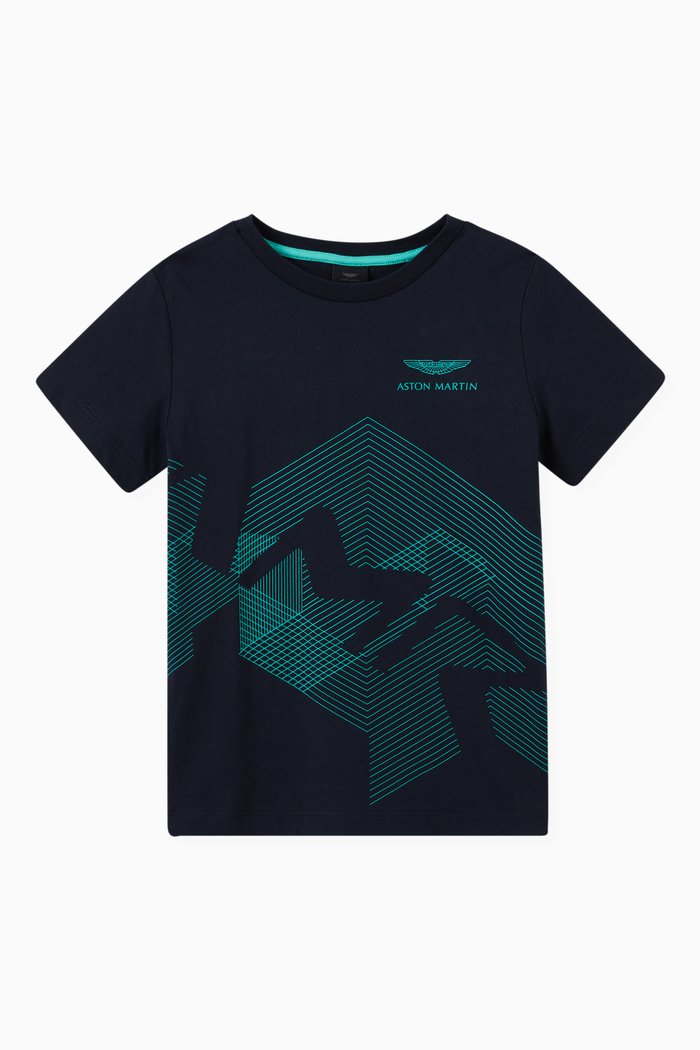 

Logo Print T-Shirt in Cotton, Blue