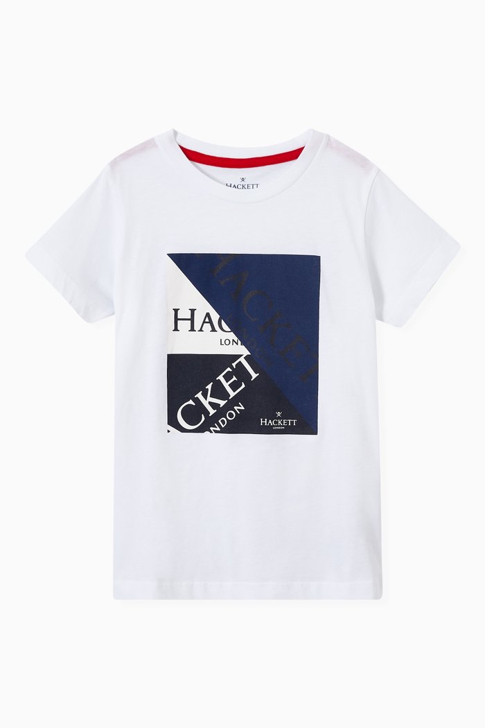 

Abstract Block Print T-Shirt in Jersey, White