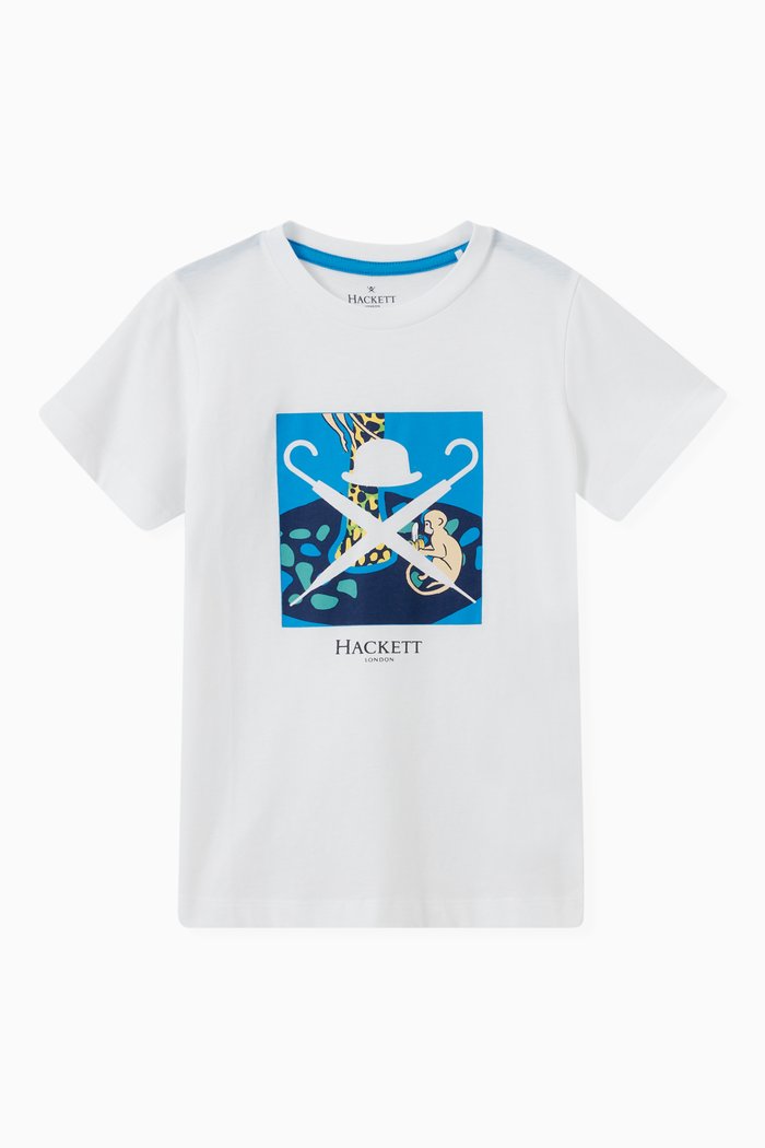 

Graphic Print T-Shirt in Jersey, White
