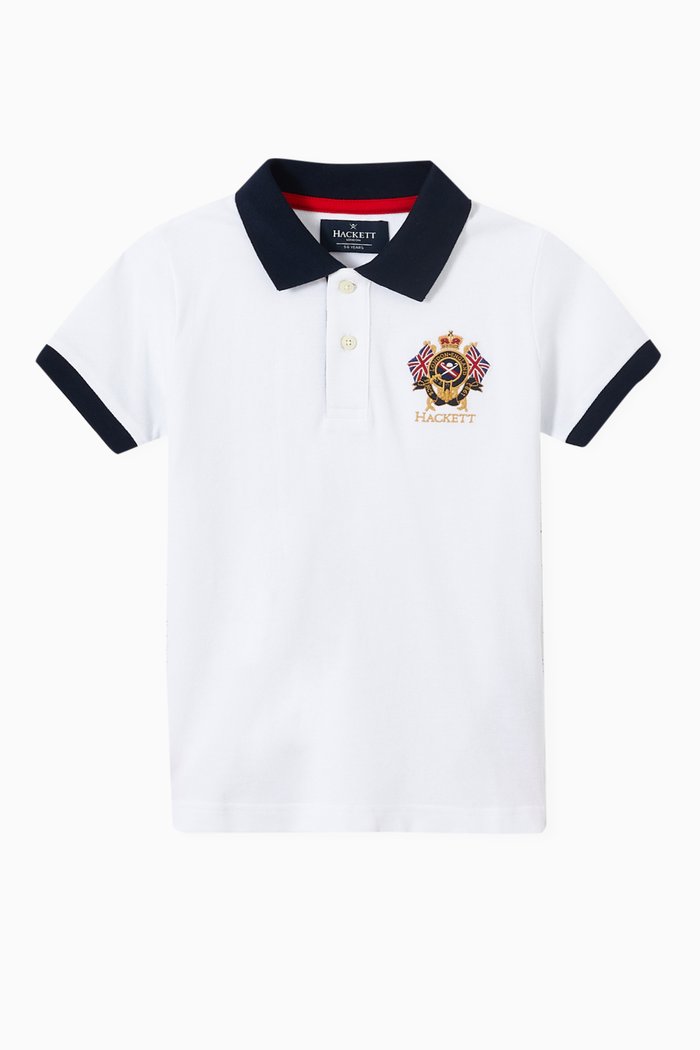 

Contrast Trims Polo in Cotton, White