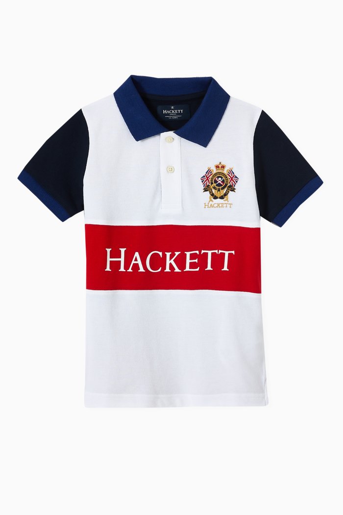 

Multi Panel Polo in Cotton, White