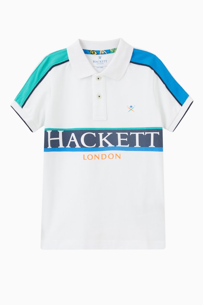 

Multi-Panel Polo Shirt in Cotton, White