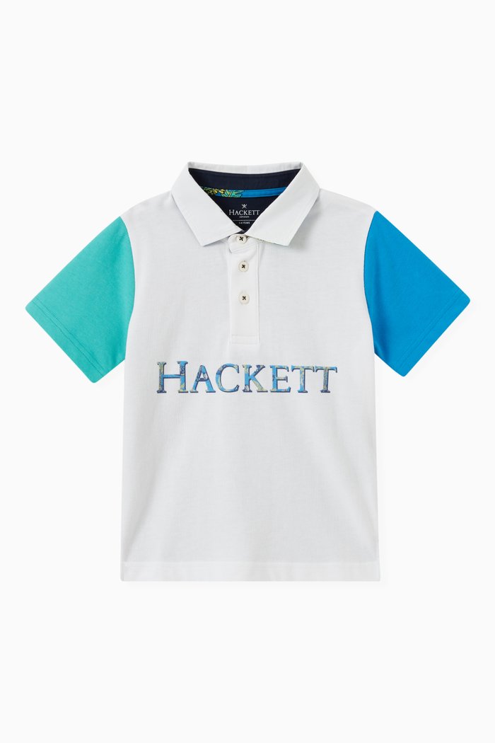 

Contrast Panel Polo in Cotton, White