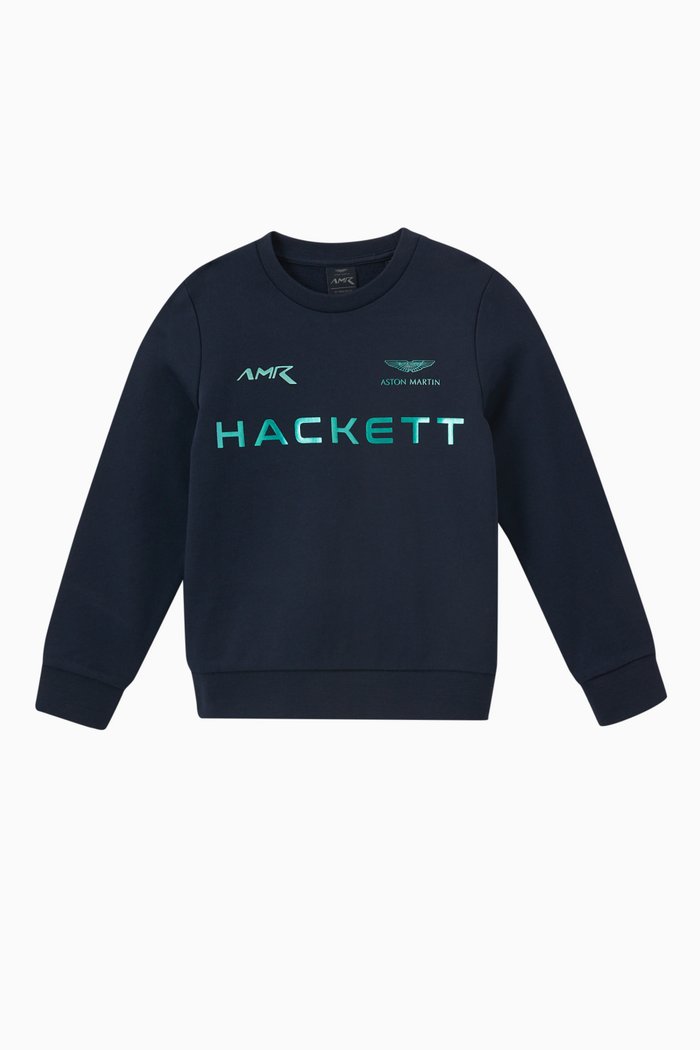 

Iridescent-Print Sweatshirt in Cotton, Blue