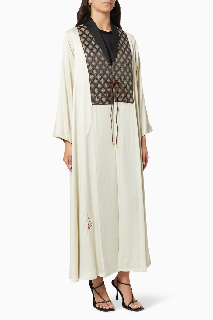 

Embroidered Kimono in Cupro, White