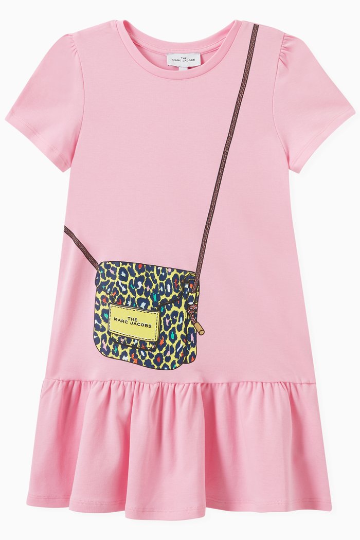 

Snapshot Bag Print Dress in Cotton, Pink