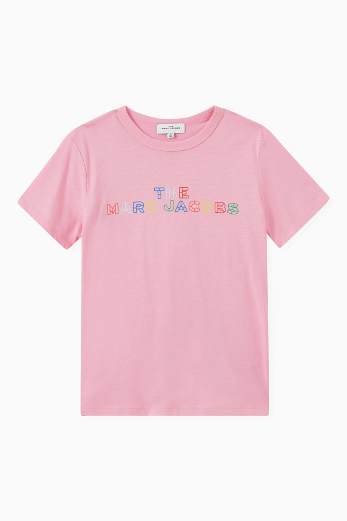 

Logo Print T-Shirt in Organic Cotton, Pink