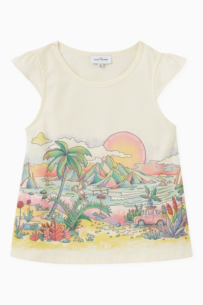 

Graphic Print T-shirt in Cotton, Multicolour