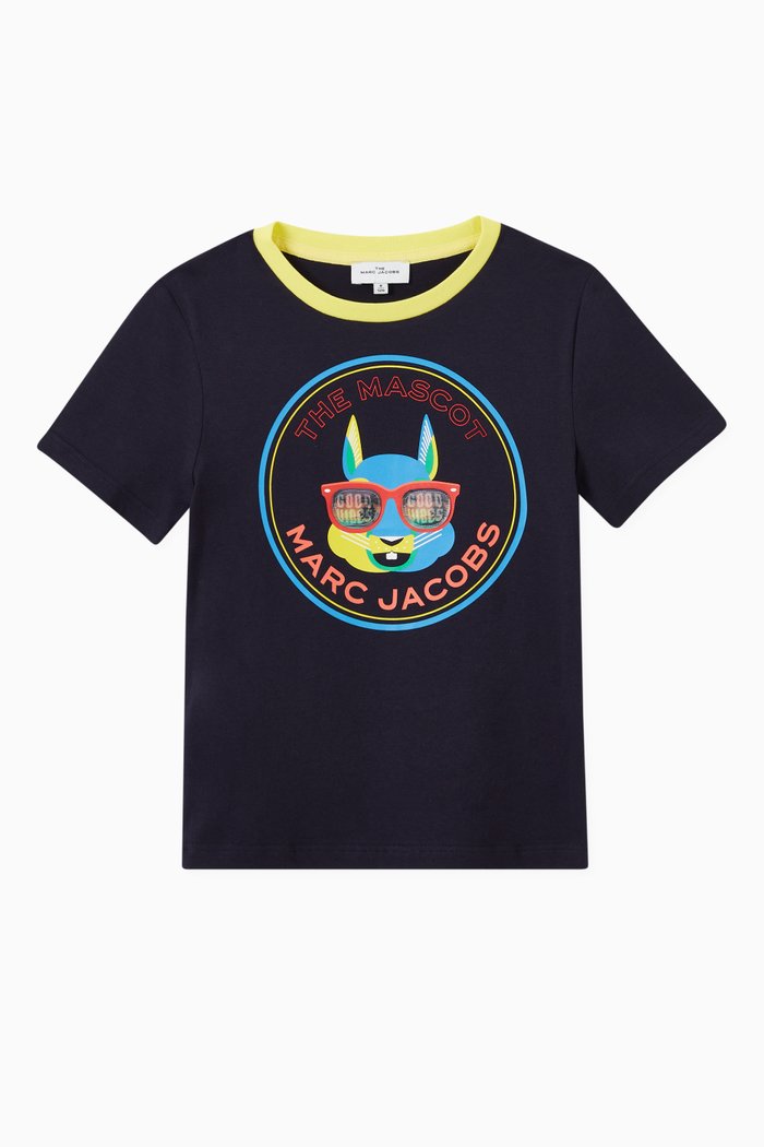

Graphic Print T-Shirt in Cotton, Blue
