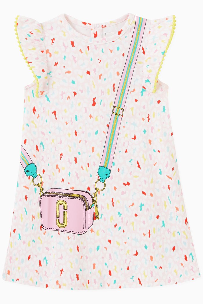 

Trompe L'oeil All-Over Print Dress in Cotton, Pink
