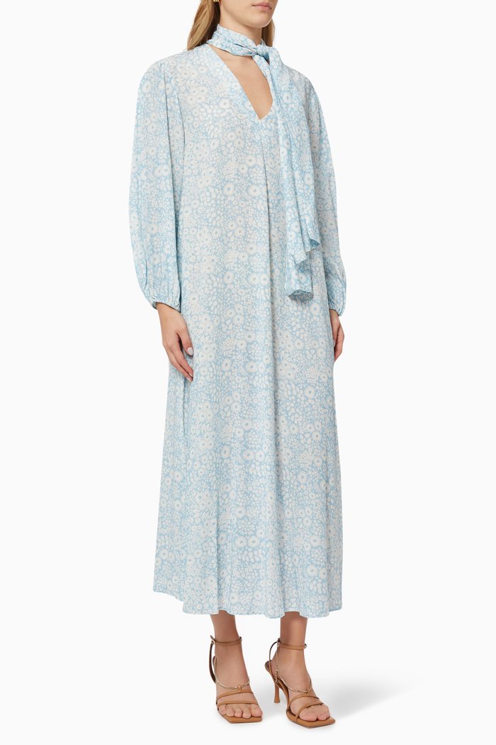 Raeya Maxi Dress in Sustainable Viscose, Blue