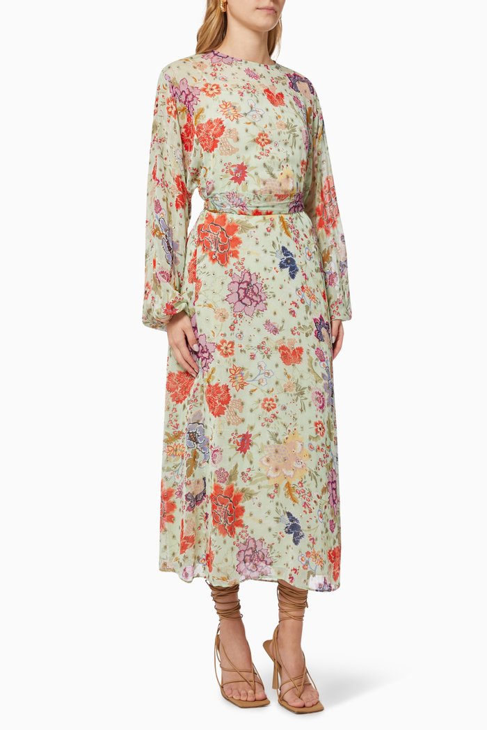 

Pia Midi Dress in Viscose, Green